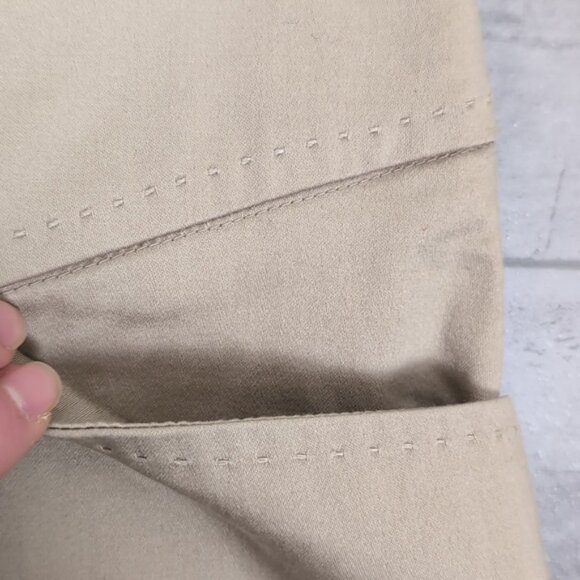 Le Chateau Khaki Pencil Skirt Button Slit Pockets Stretch Vintage Y2K Neutral - Picture 3 of 12